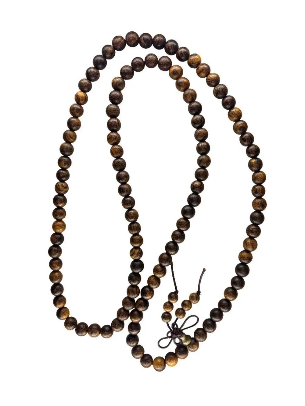 Natural Tiger Sandalwood 8mm 108 Beads Mala Necklace Bracelet 32.7g Wood